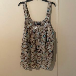 Lane Bryant Plus Size Sequin and Bead Detail Tank Top Shirt Size 28